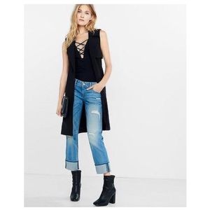 Express Black Sleeveless Trench Coat